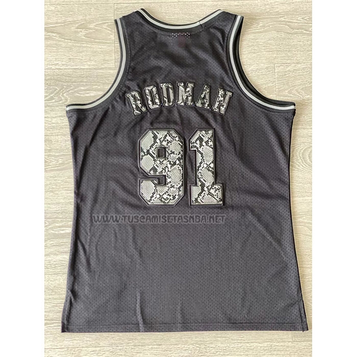 Camiseta Dennis Rodman NO 91 Chicago Bulls Mitchell & Ness 1997-98 Negro